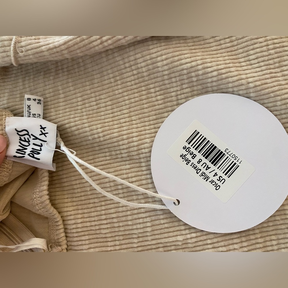 *NWT* Princess Polly Ribbed Maxi Oscar Dress - Oatmeal - Picture 7 of 8